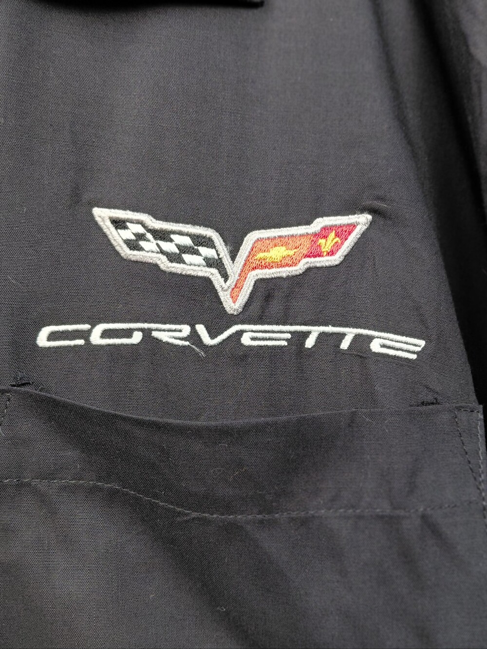 GM Corvette Camp Shirt Men's Size X Large Black - Picture 5 of 5